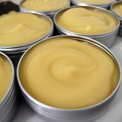 Handmade natural tallow soap recipe: shaving bar and tins