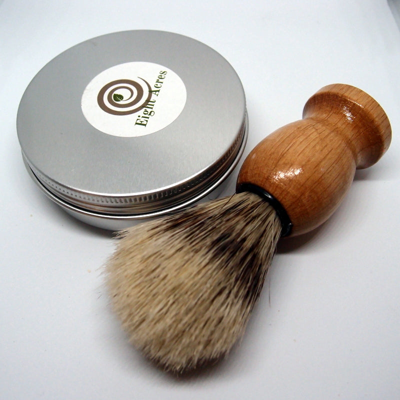 Natural shaving soap + shaving brush combo
