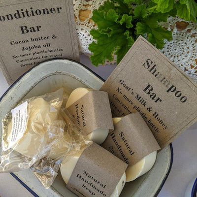 Shampoo Natural Soap Bar - with goat's milk and honey