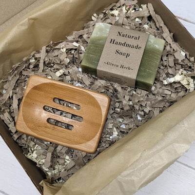 Natural soap gift box - handmade natural soap + soap dish