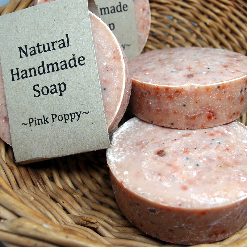 Pink Poppy Natural Soap - with a gentle exfoliant